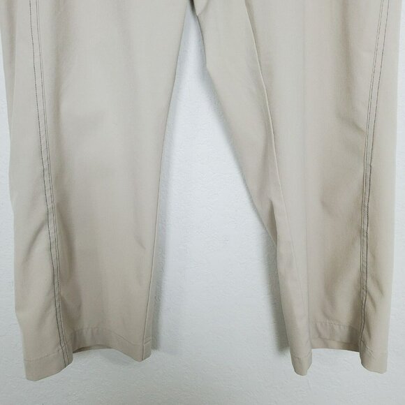 Title Nine Womens Cropped Pants Size 8 Tan Straight Leg Golf Tennis Preppy - Picture 3 of 12